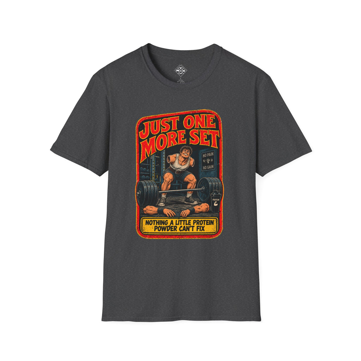 Just One More Set weightlifting barbell graphic T-Shirt