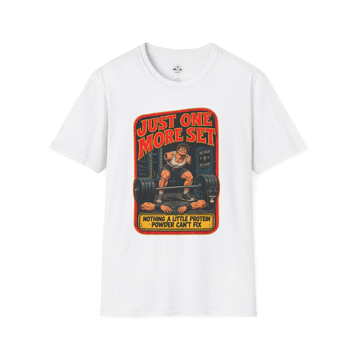 Just One More Set weightlifting barbell graphic T-Shirt