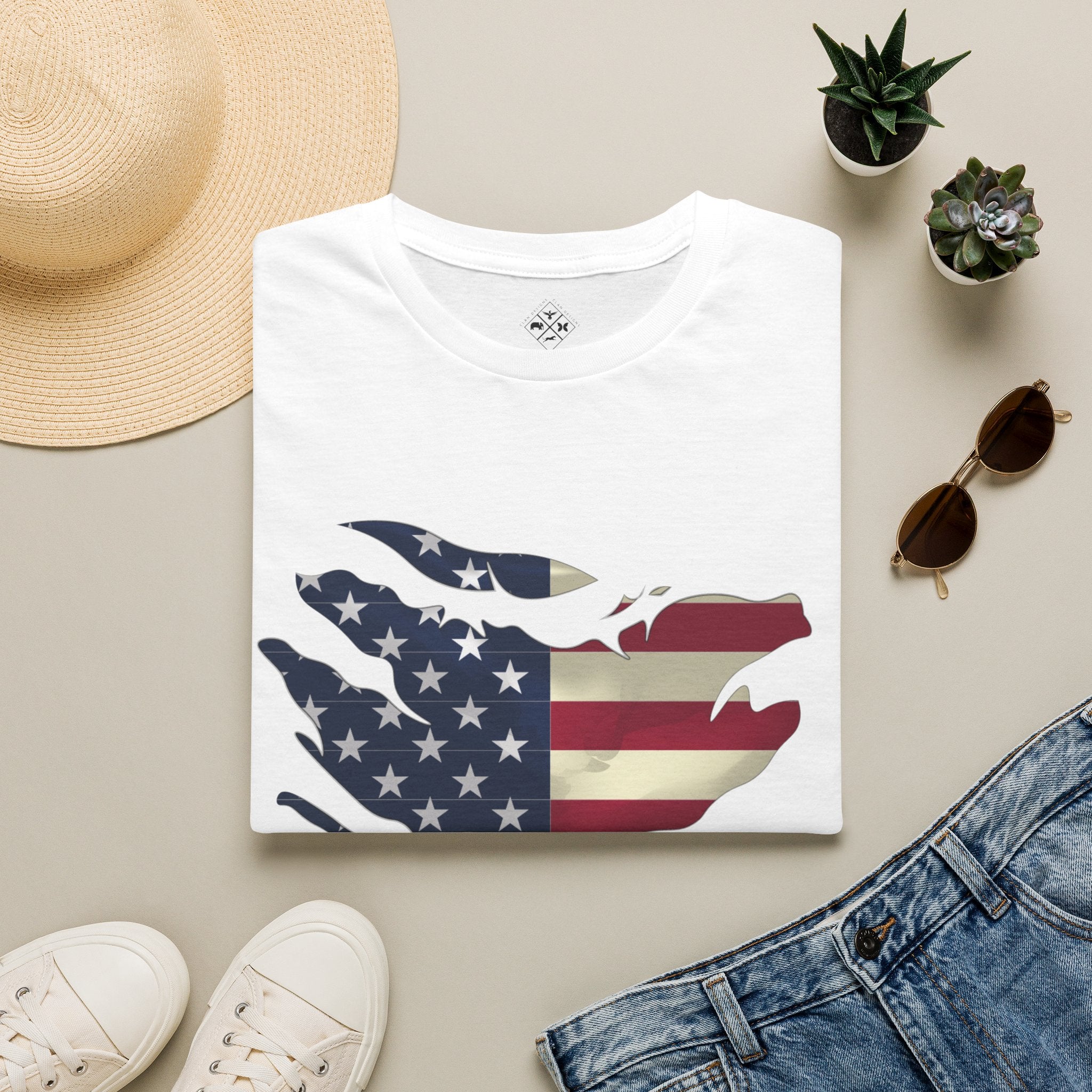 Camiseta patriótica unisex | Camiseta Softstyle con la bandera de EE. UU.