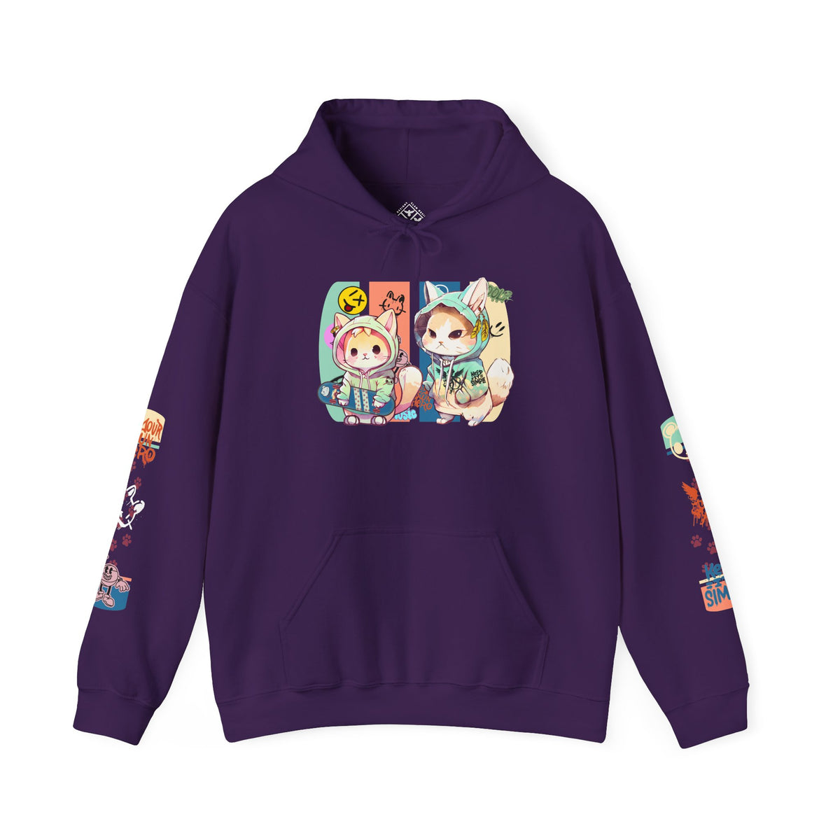 Skateboard Kittens Hooded Sweatshirt