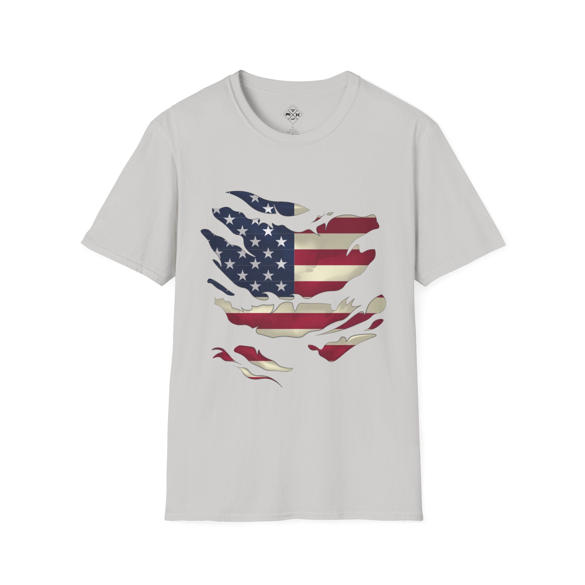 Camiseta patriótica unisex | Camiseta Softstyle con la bandera de EE. UU.