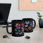 Butterfly Mug, Colorful Insect Print Coffee Cup 11oz
