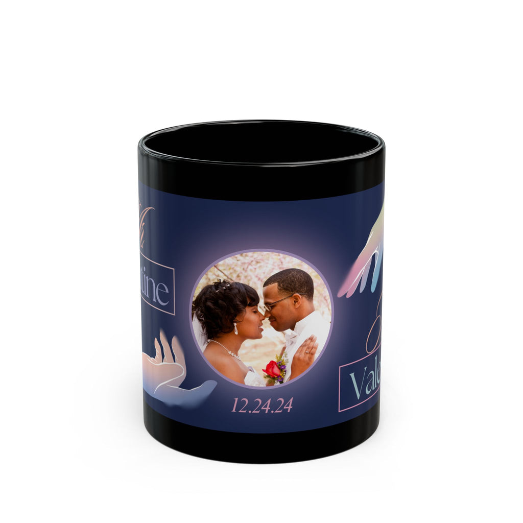 Personalized Wedding Picture Black Mug