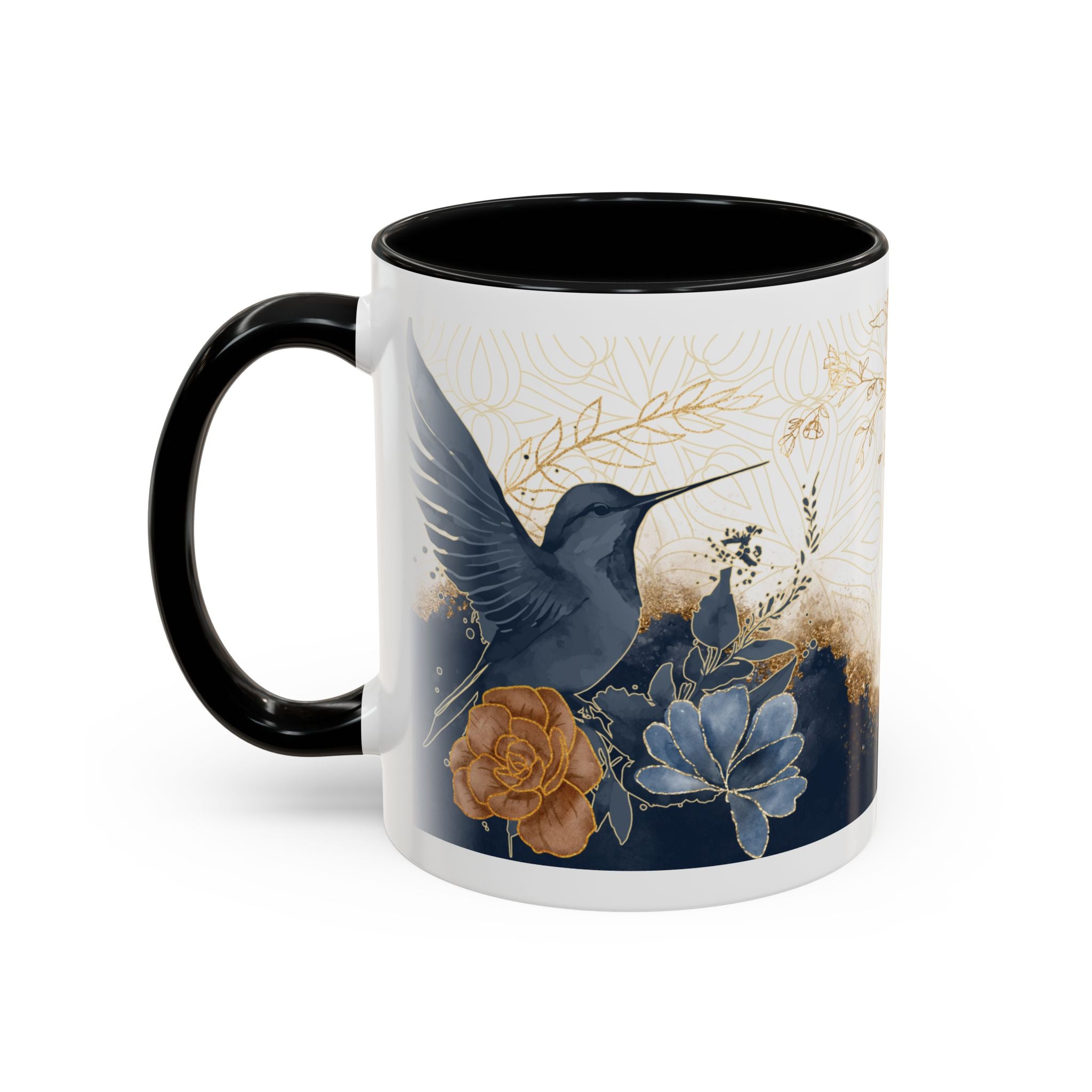 Taza de café con diseño floral de 11 oz