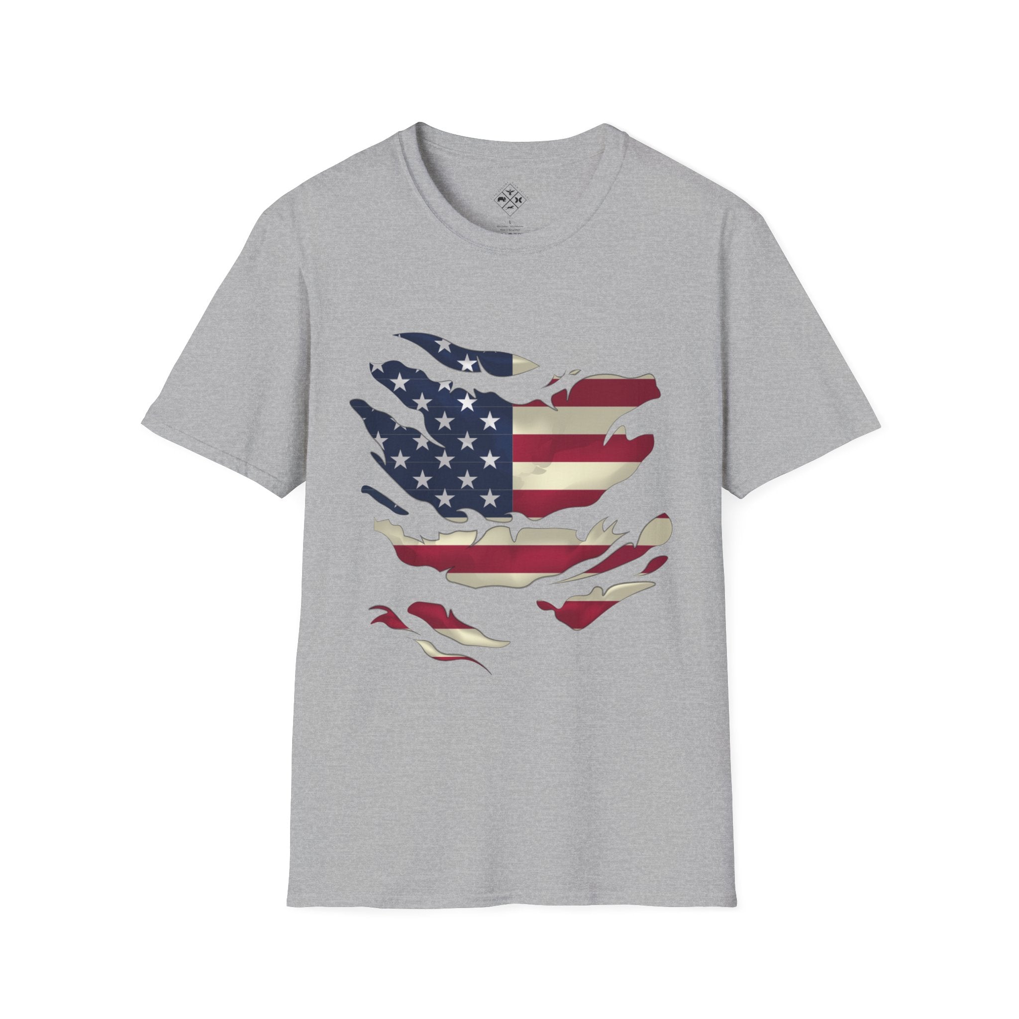 Camiseta patriótica unisex | Camiseta Softstyle con la bandera de EE. UU.