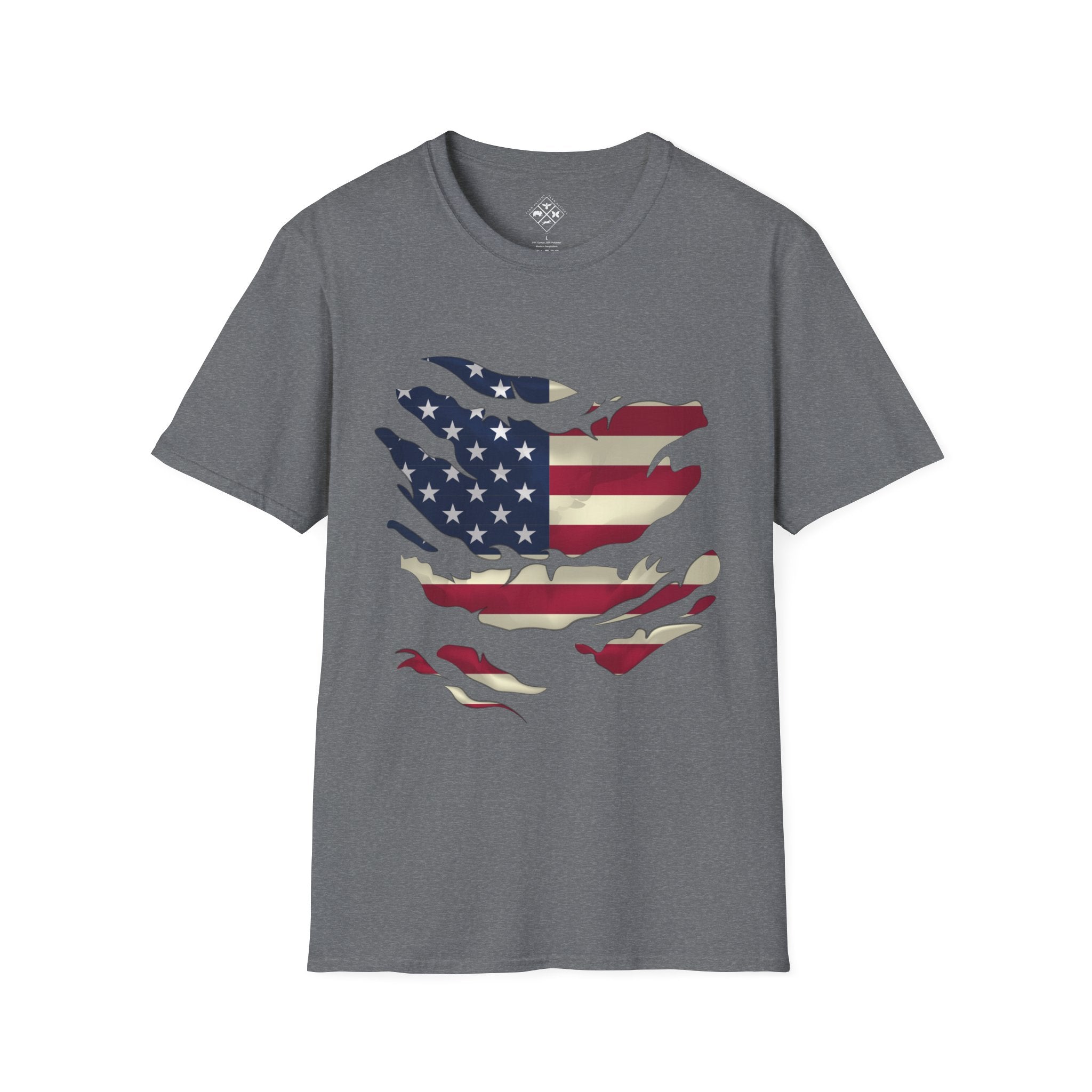 Camiseta patriótica unisex | Camiseta Softstyle con la bandera de EE. UU.