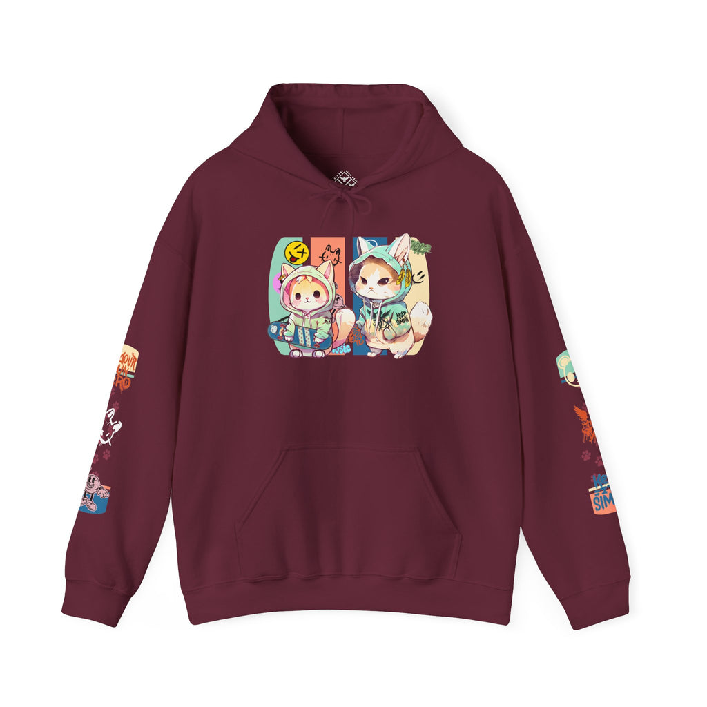 Skateboard Kittens Hooded Sweatshirt