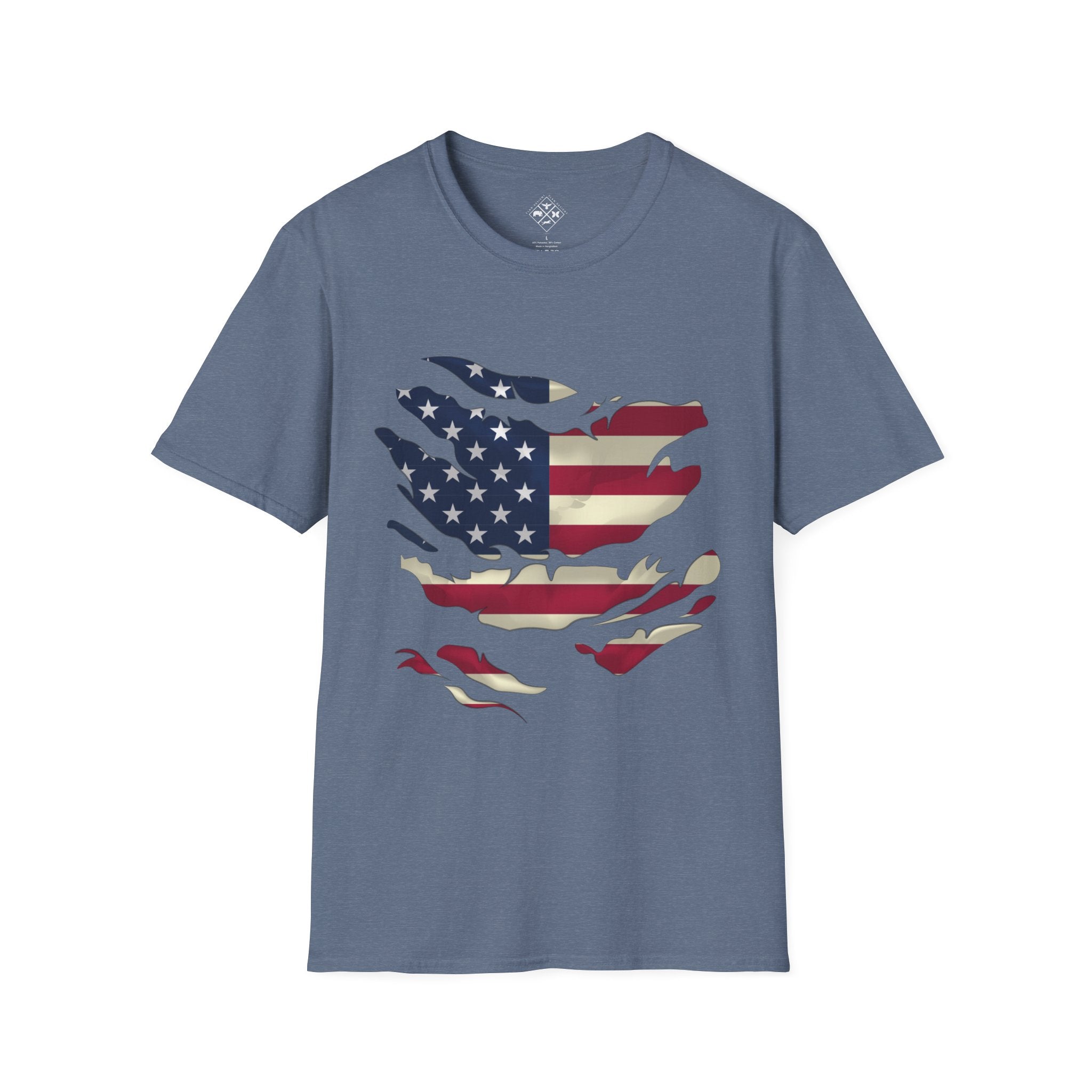 Camiseta patriótica unisex | Camiseta Softstyle con la bandera de EE. UU.