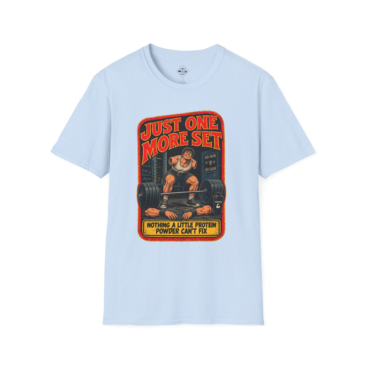 Just One More Set weightlifting barbell graphic T-Shirt