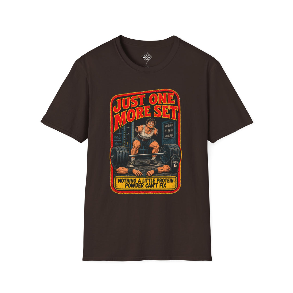 Just One More Set weightlifting barbell graphic T-Shirt