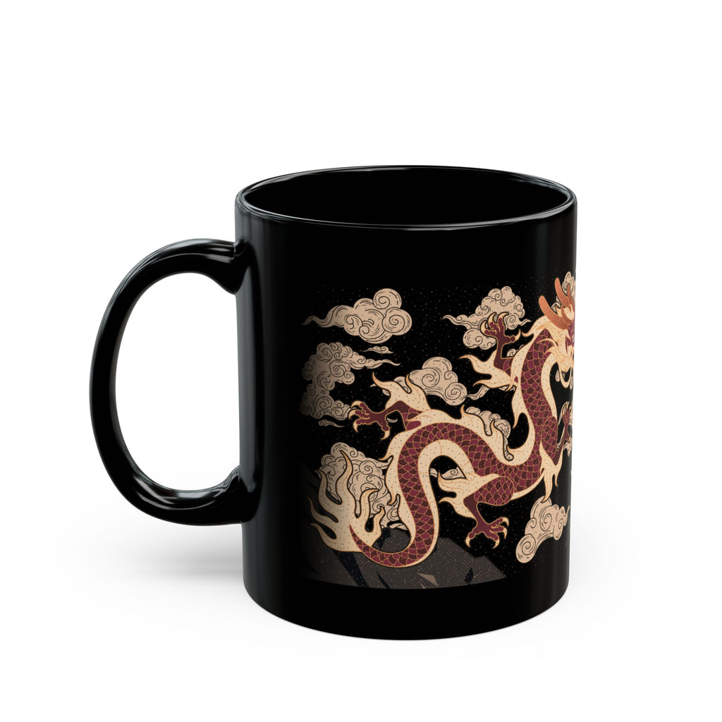 Dragon-Themed Black Mug 11oz