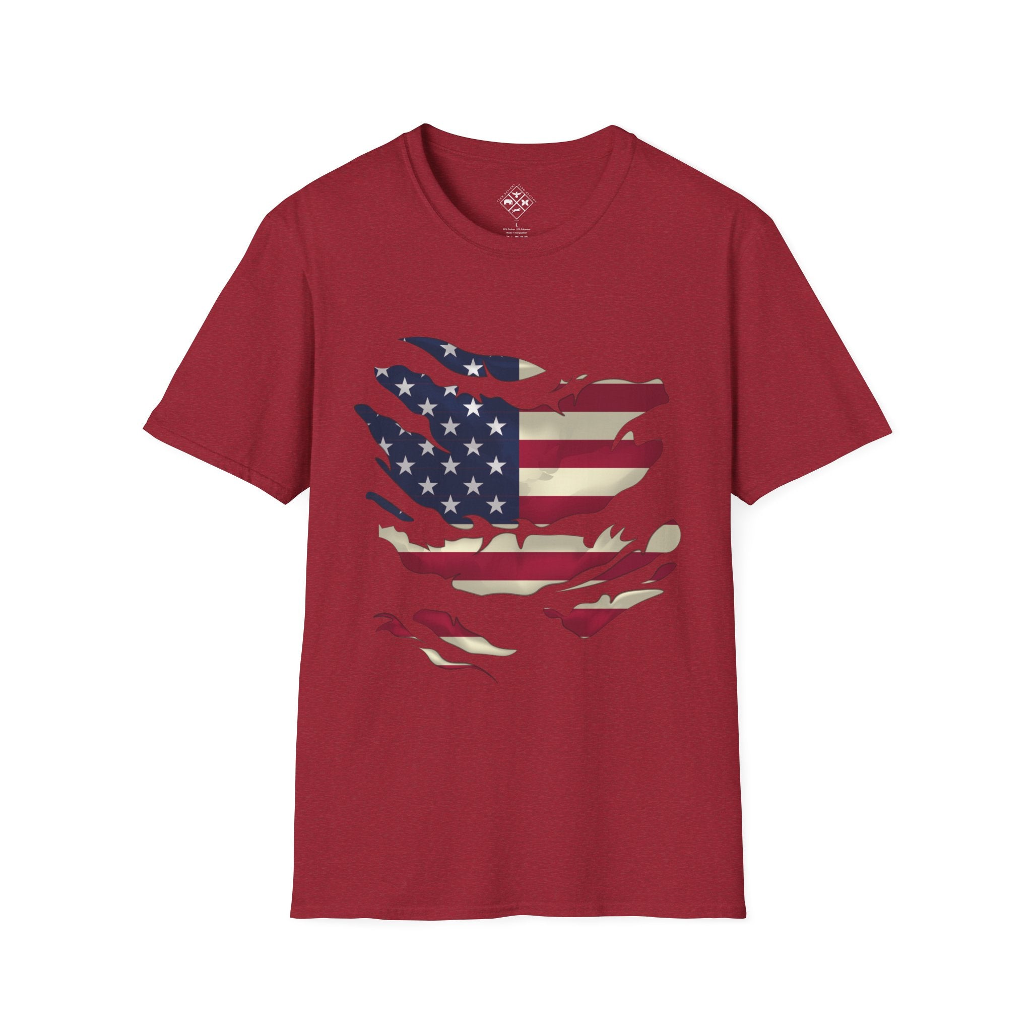 Camiseta patriótica unisex | Camiseta Softstyle con la bandera de EE. UU.