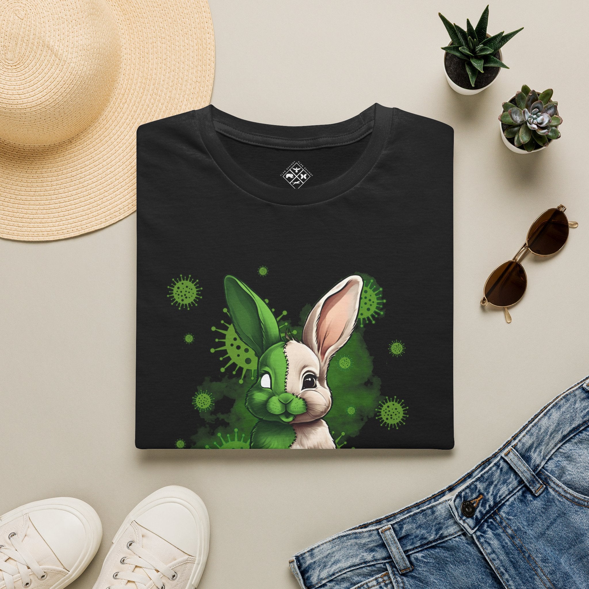 Camiseta personalizada de conejito bebé zombi