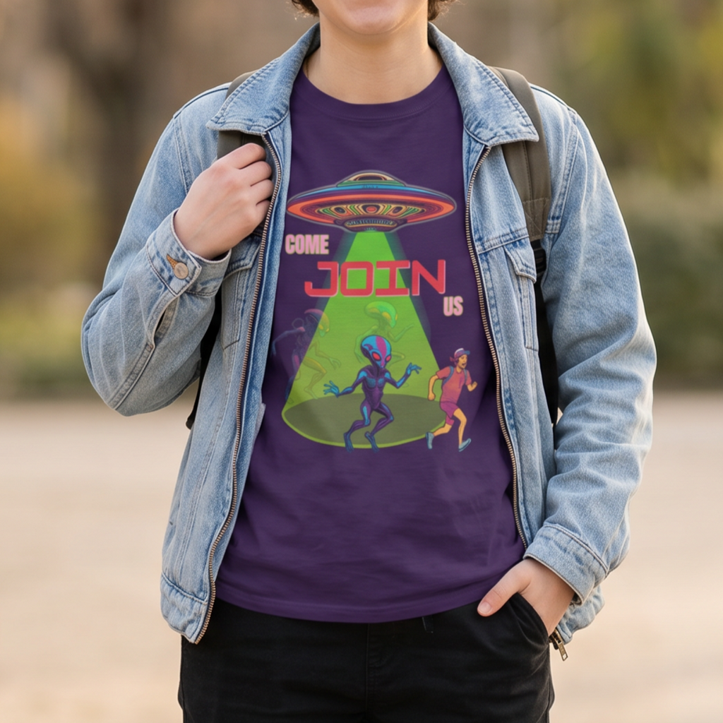 Alien Chasing Man T-shirt