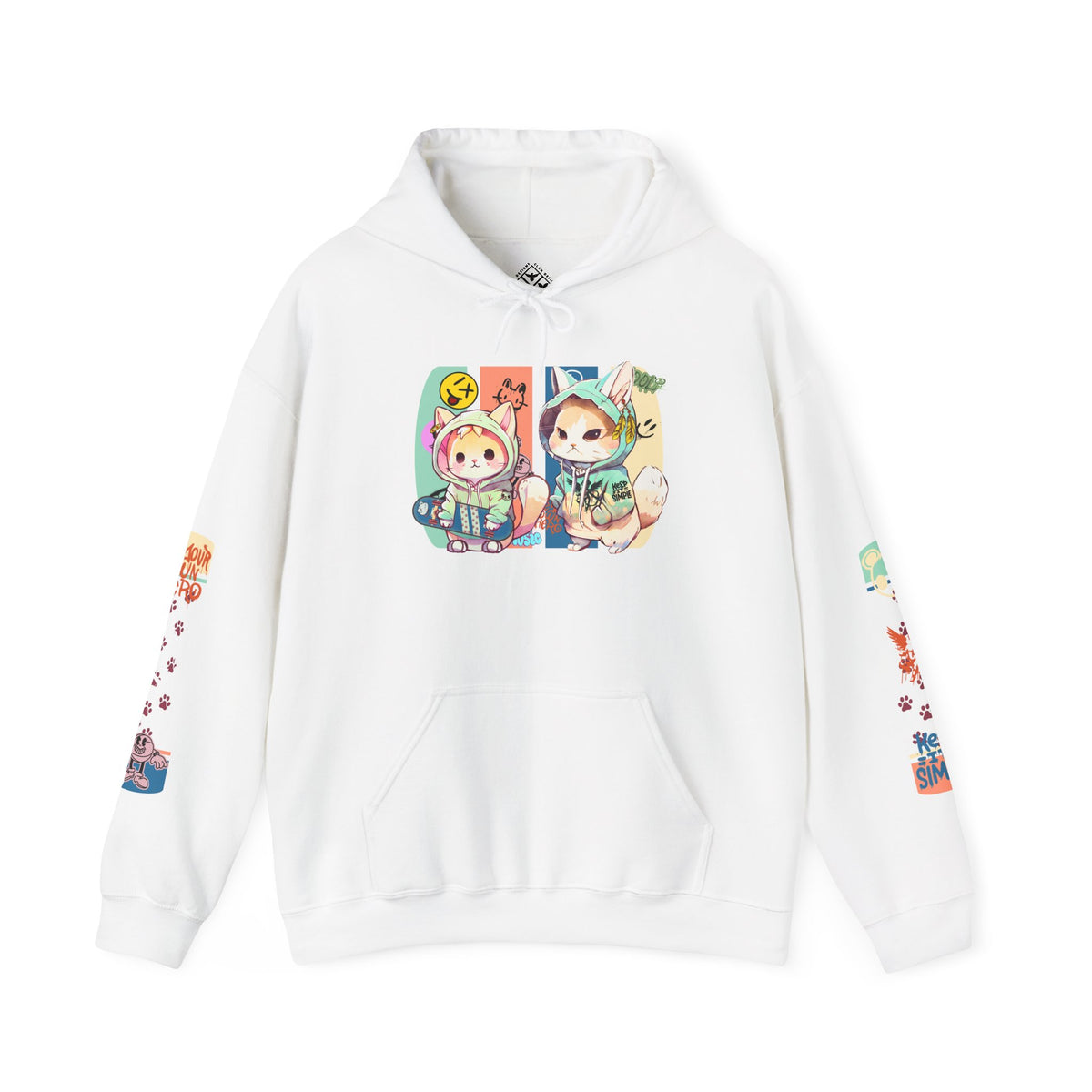 Skateboard Kittens Hooded Sweatshirt