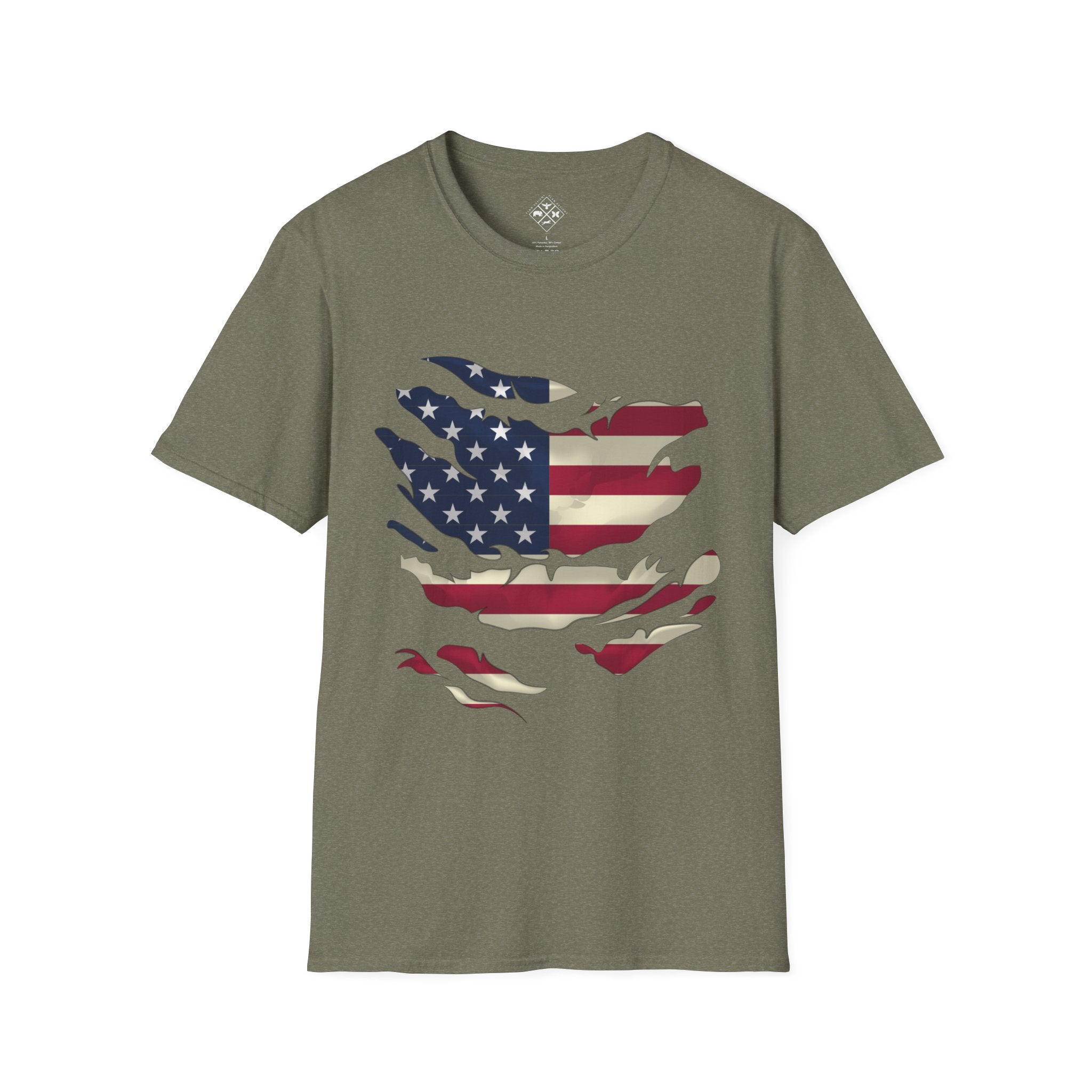 Camiseta patriótica unisex | Camiseta Softstyle con la bandera de EE. UU.