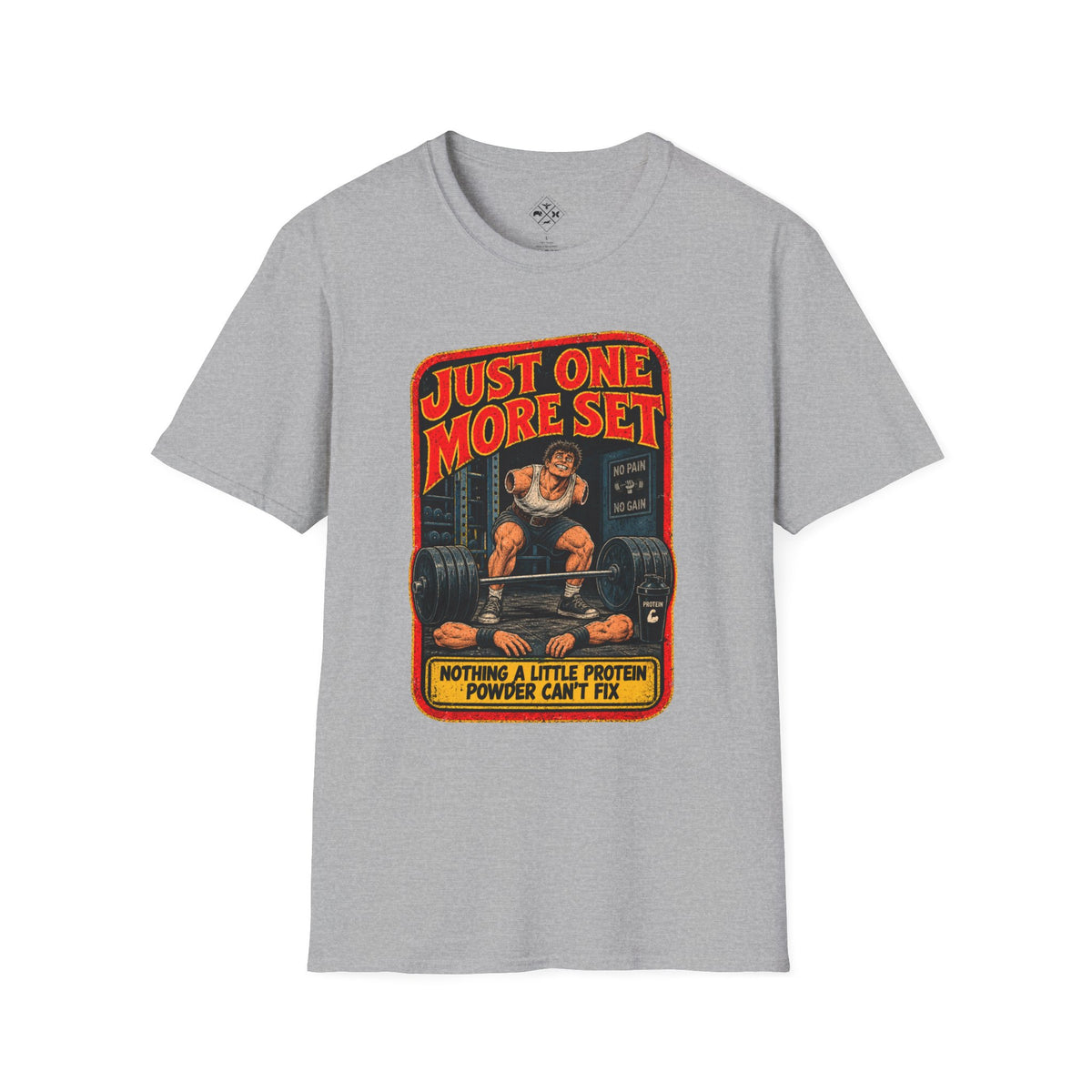 Just One More Set weightlifting barbell graphic T-Shirt