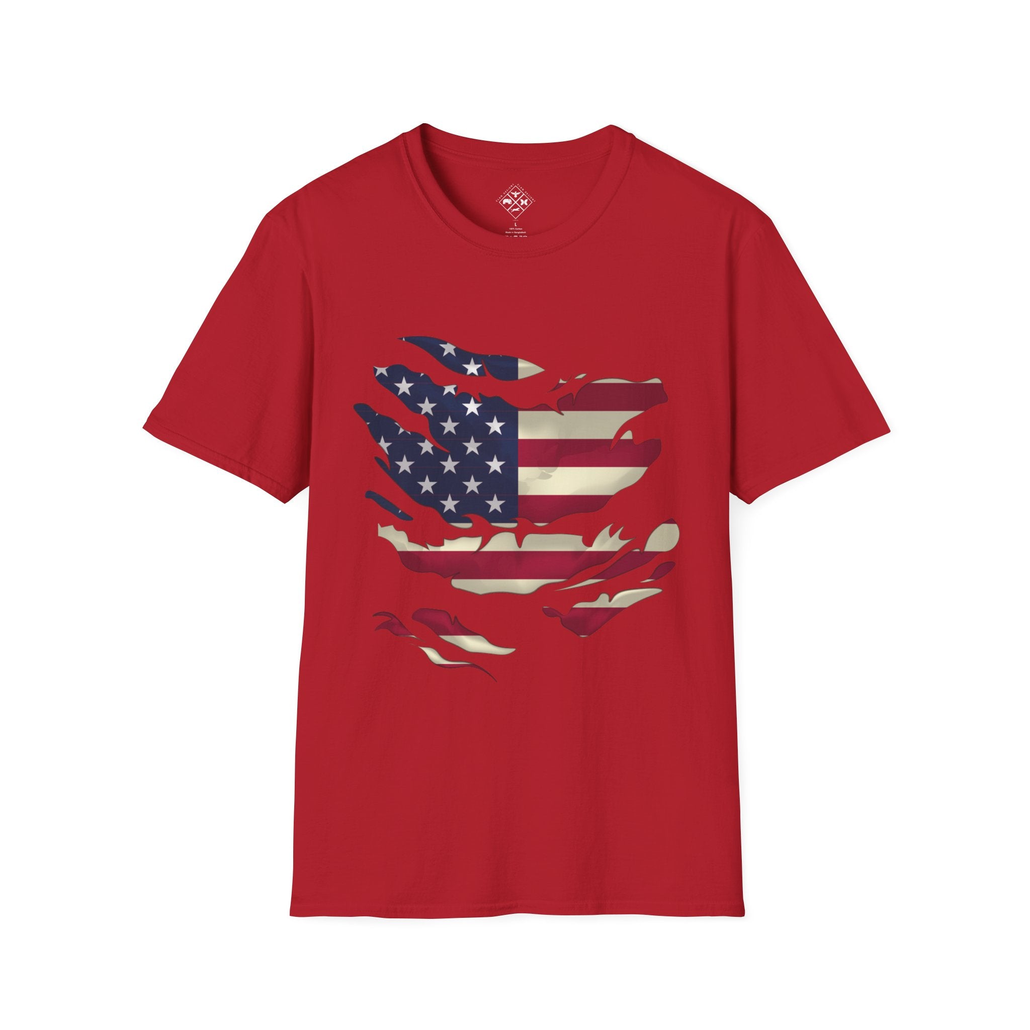 Camiseta patriótica unisex | Camiseta Softstyle con la bandera de EE. UU.