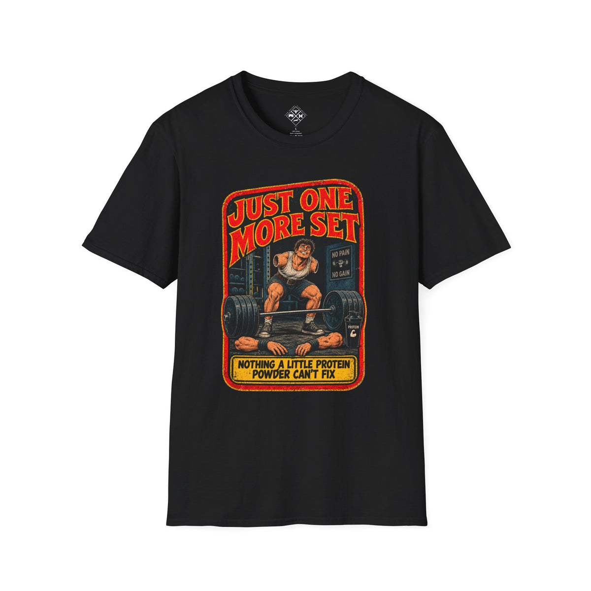 Just One More Set weightlifting barbell graphic T-Shirt