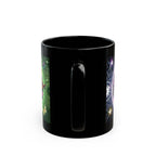 Butterfly Fairy Black Mug, Nature Lover Coffee Cup 11oz