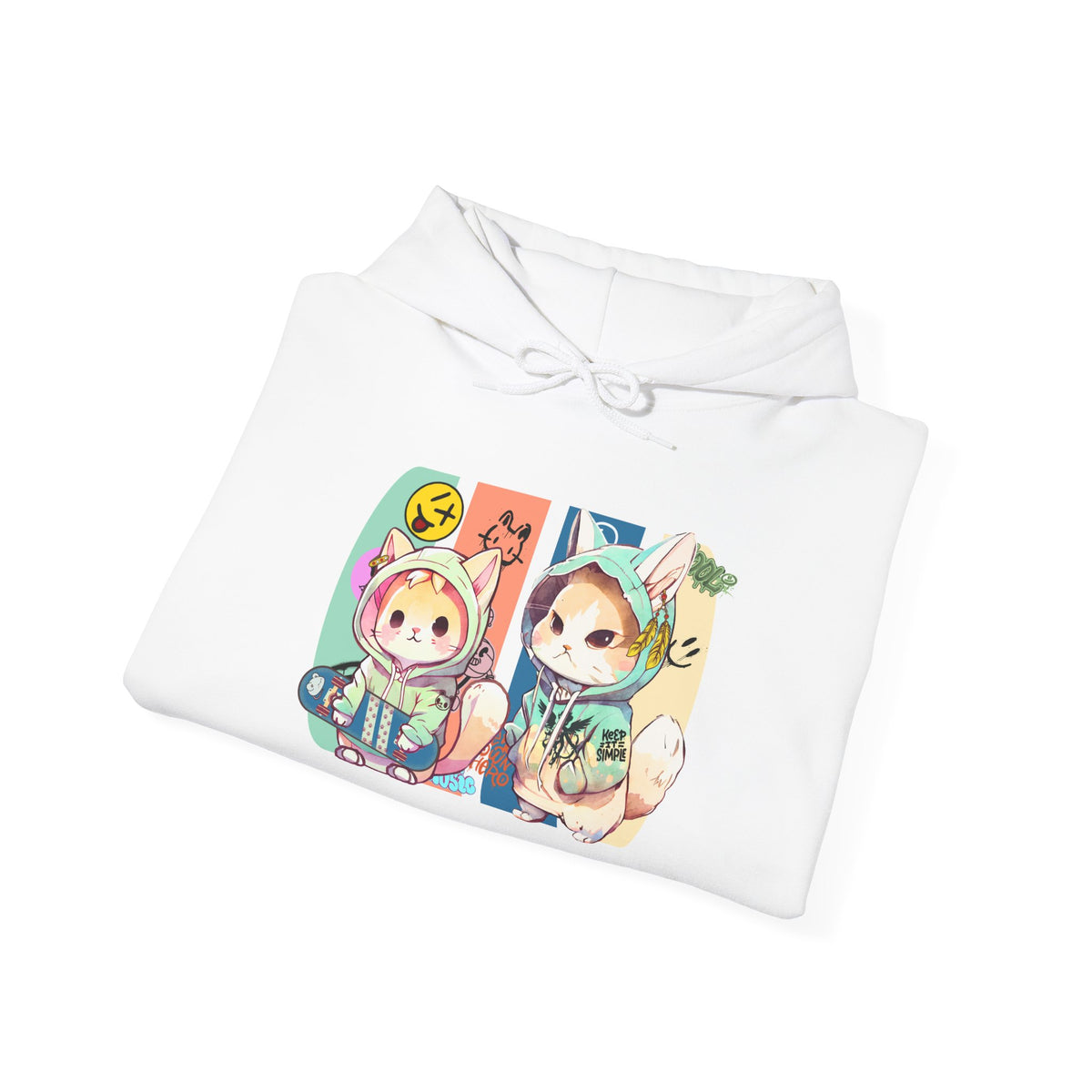 Skateboard Kittens Hooded Sweatshirt
