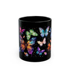 Butterfly Mug, Colorful Insect Print Coffee Cup 11oz