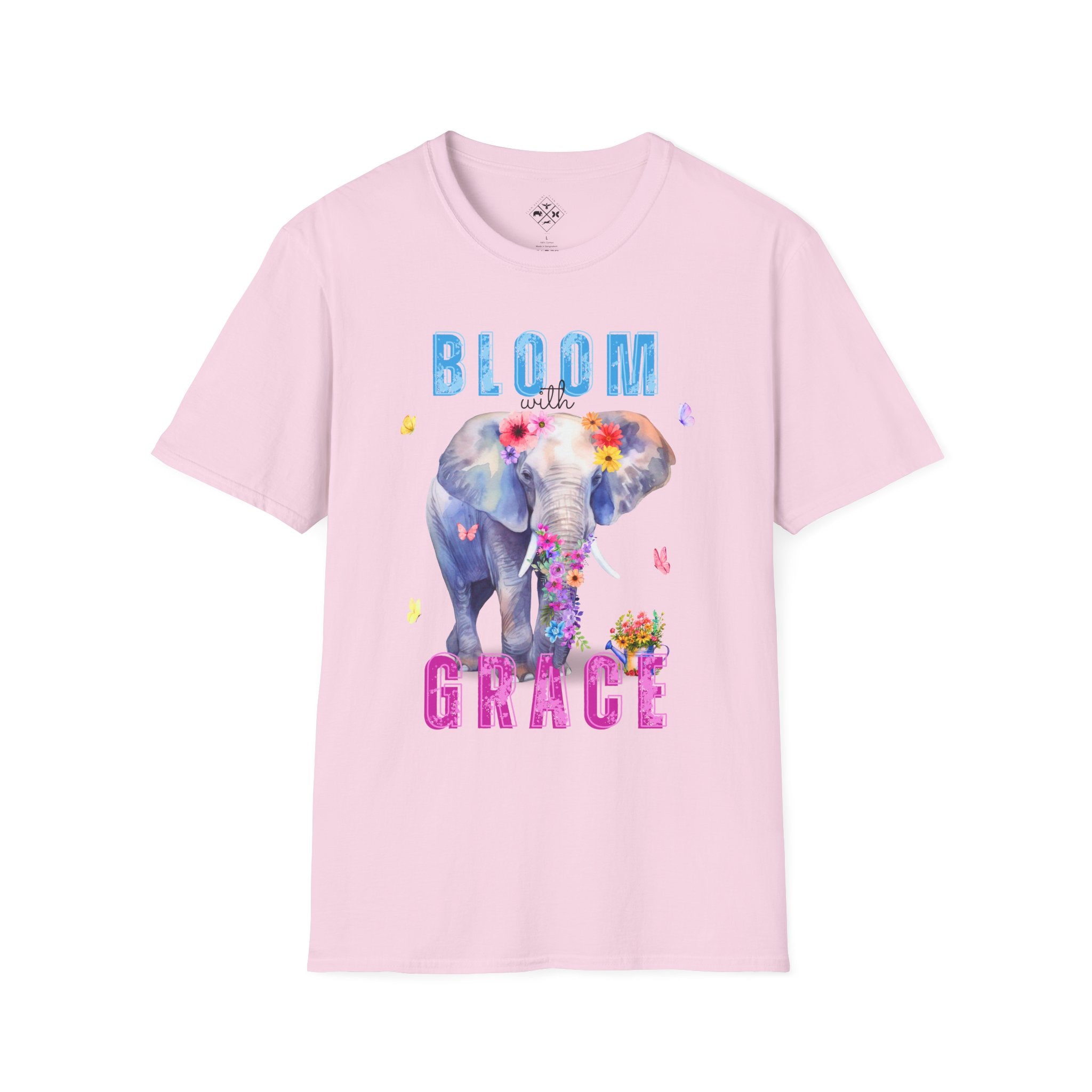 Camiseta "Florece con Gracia", Camiseta Floral de Elefante