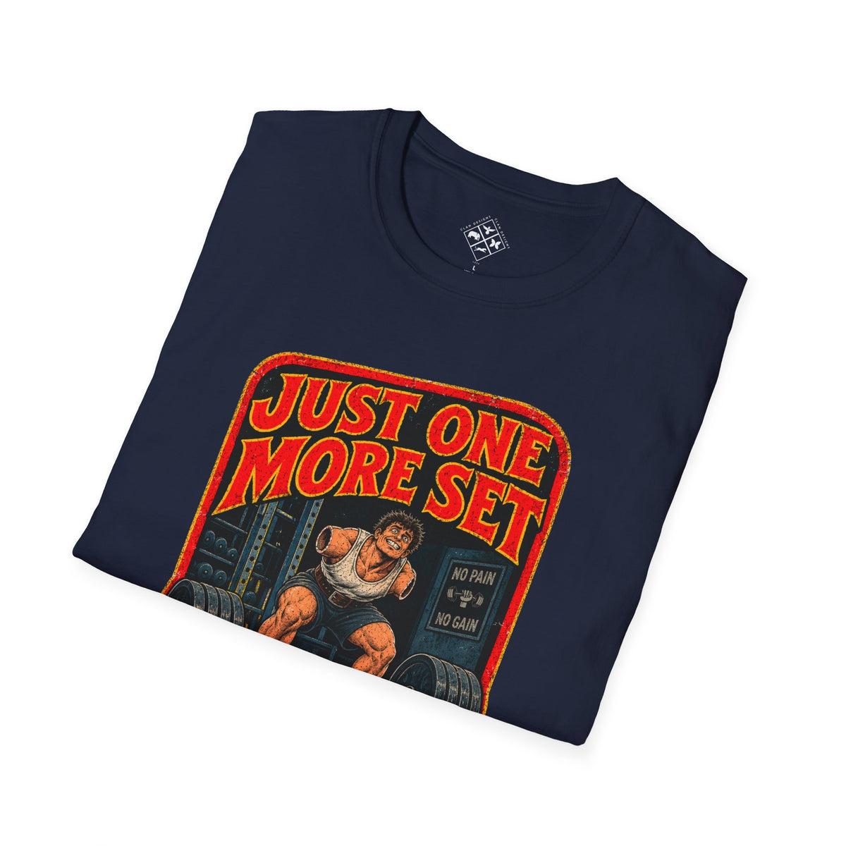 Just One More Set weightlifting barbell graphic T-Shirt